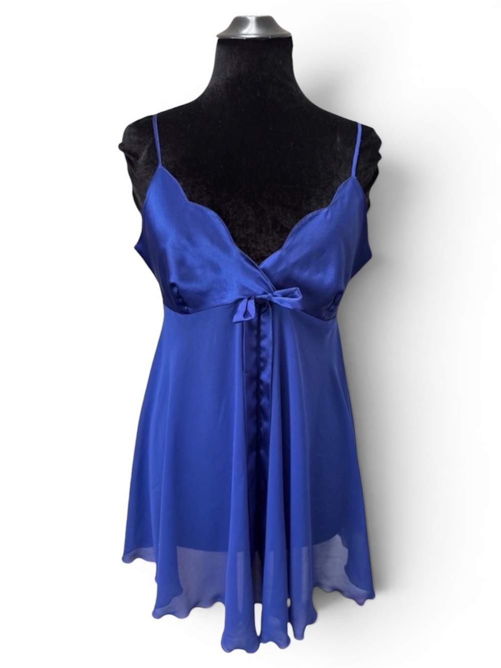 Y2K Victoria’s Secret Satin Sheer Babydoll Bow Lingerie Top